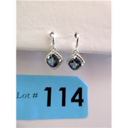 New Ocean Blue Mystic Topaz & Diamond Earrings