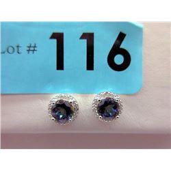 New Diamond & Ocean Blue Mystic Topaz Earrings