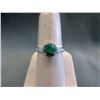 Image 1 : Sterling Silver Emerald & Diamond Ring
