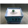 Image 2 : Sterling Silver Emerald & Diamond Ring