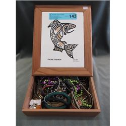 Large First Nations Wood Box & Contents