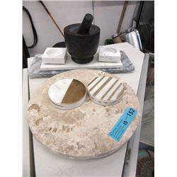 Stone Mortar & Pestle, Marble Lazy Susan & More