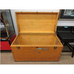 Large Vintage Solid Wood Trunk