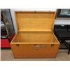 Image 1 : Large Vintage Solid Wood Trunk