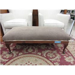 Vintage Wood Bench with Upholstered  Top