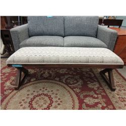 Wood Bench with Upholstered Top