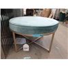 Image 1 : Round Velvet Upholstered Metal Framed Stool