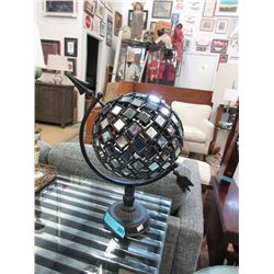 18" Tall Metal & Glass Mosaic Globe