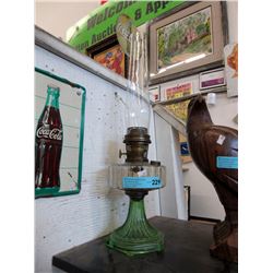 Depression Aladdin Coal Oil Lamp Green to Clear
