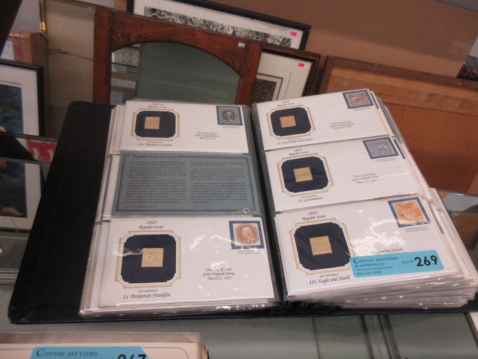 Collection of Golden Replicas of US Classic Stamps