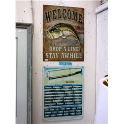 Tin Fishing & Remington Cartridge Signs