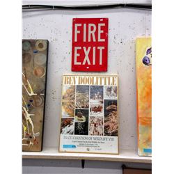 Fire Exit Sign & Bev Doolittle Art Show Poster