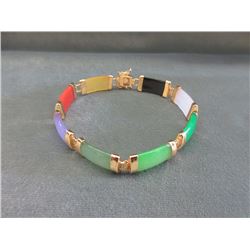 Multi-Coloured Jade Gemstone Bracelet