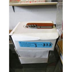 3 Dozen New Wood Handled 3-1/2" Pocket Knives