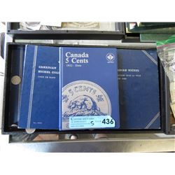 7 Vintage Canadian Nickel Folders & Contents