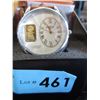 Image 1 : Mans New in Box August Steiner Gold Ingot Watch