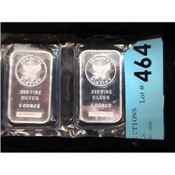 Two 1 Ounce .999 Fine Silver Investors Bars