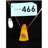 Image 1 : Estate Baltic Amber Pendant on 10 KT Gold Chain