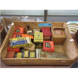 Wood Box of Vintage Tubes, Transformers & More