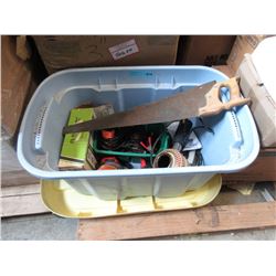 Tote of Assorted Manual & Electric Tools