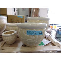 2 New 4 Piece Sets of Ceramic Plant Pots