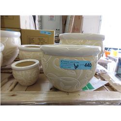 2 New 4 Piece Sets of Ceramic Plant Pots