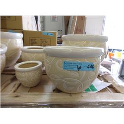 2 New 4 Piece Sets of Ceramic Plant Pots