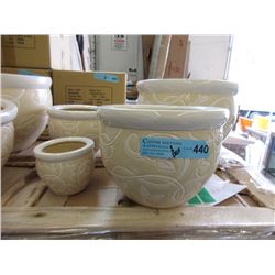 2 New 4 Piece Sets of Ceramic Plant Pots