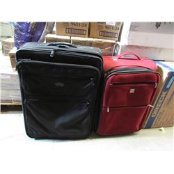 2 Large Rolling Fabric Suitcases