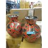 Image 1 : 4 New Oversize Red & Metallic Glazed Vases