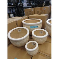 2 New 4 Piece Sets of Ceramic Plant Pots