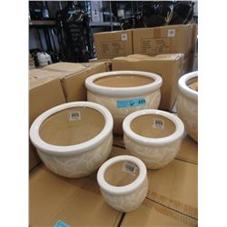 2 New 4 Piece Sets of Ceramic Plant Pots