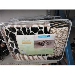 New Queen Size Animal Print Sherpa Blanket