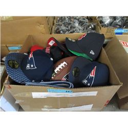 Box of New Sports Caps & Memorabilia