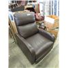Image 1 : New Brown Leather Manual Recliner