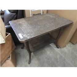 Vintage Carved Wood Table - Dogwood Design