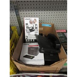 Box of Assorted Phones & Electronics