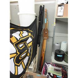 Pool Cues, Bruins Flag & Small Oar