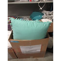 7 Green Throw Cushions - Some Cotton, Some Velvet