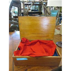 Vintage Oak Box with Tray Insert