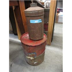 Vintage Esso Grease Tin & Butter Churn