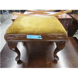 Antique Carved Wood Footstool