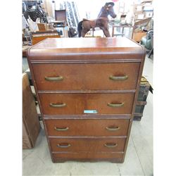 Vintage Waterfall Veneer 4 Drawer Dresser