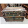 Image 1 : Vintage Wood & Metal Bound Shipping Trunk