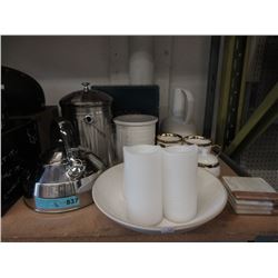 Tea Kettle, Compost Tin & Other Kitchen Goods