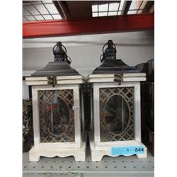 4 New Wood Hurricane Lanterns