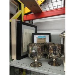4 Glass Vases & 6 Assorted New Picture Frames