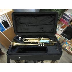 Brass Plated Trumpet in Fitting Case