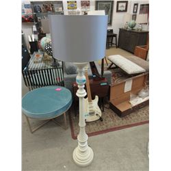 Cream Colour Metal Floor Lamp with Grey Shade