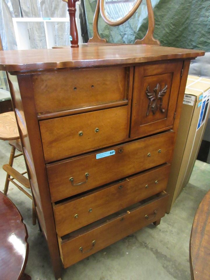 Antique Maple Bonnet Chest Ca1900